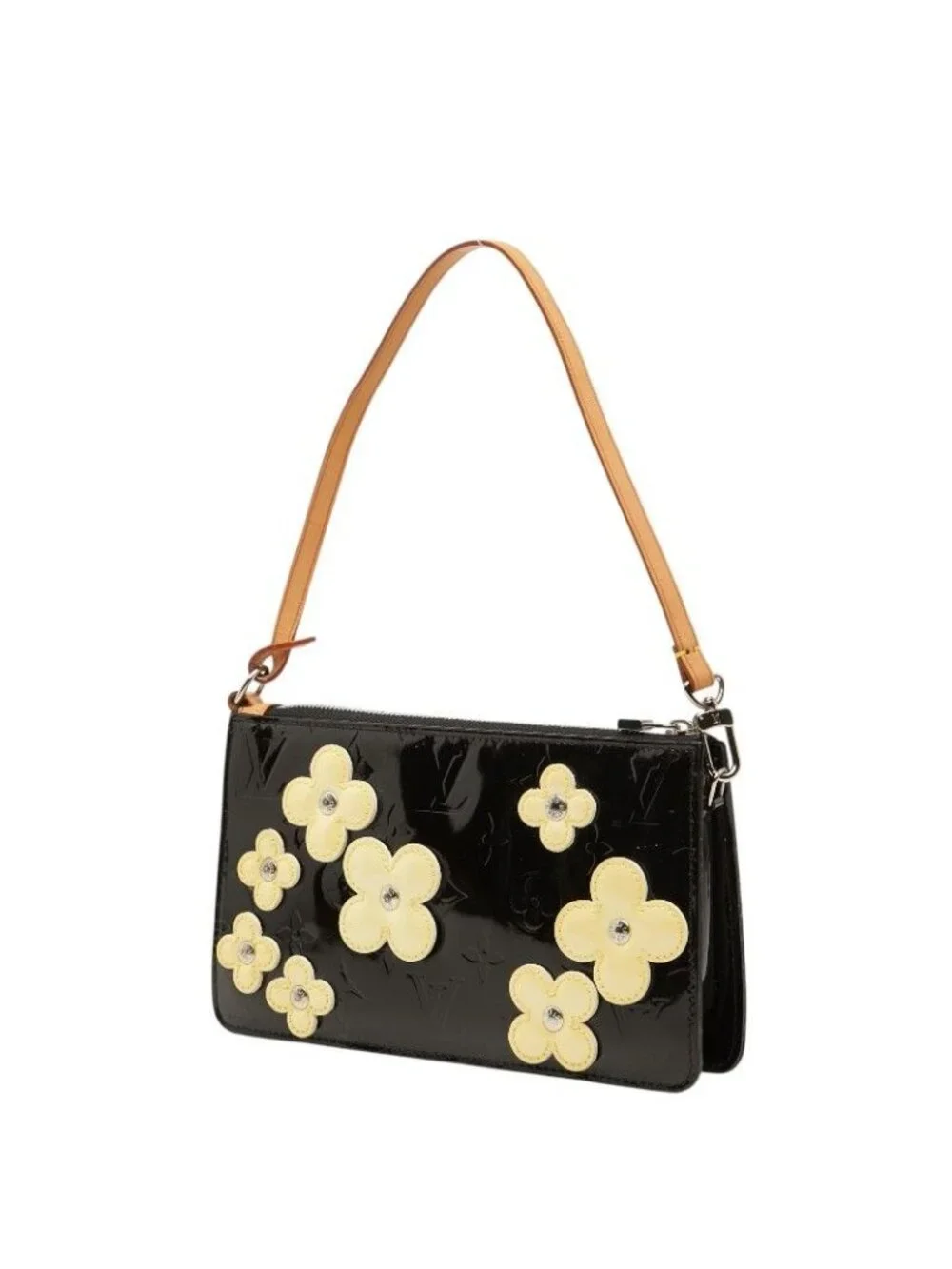 Louis Vuitton Monogram Vernis Flower Lexington Handbag Noir Black Patent